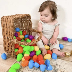100Pcs Colorful and Golden Easter Egg Shells 2.3in