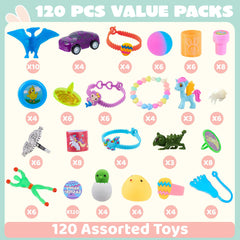 100Pcs Toys and Stickers Prefilled Easter Eggs 2.5in