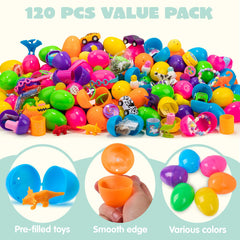 100Pcs Toys and Stickers Prefilled Easter Eggs 2.5in