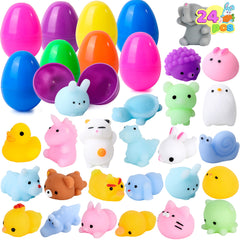 24Pcs Squishy Toys Prefilled Easter Eggs