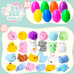 24Pcs Squishy Toys Prefilled Easter Eggs