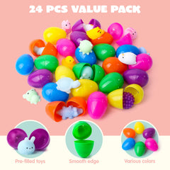 24Pcs Squishy Toys Prefilled Easter Eggs