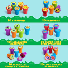 Self Ink Stampers - 100 Pcs
