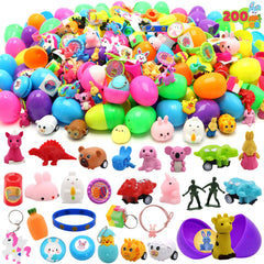 200Pcs 2.25in Prefilled Easter Eggs Bursting with Novelty Toys and Stickers