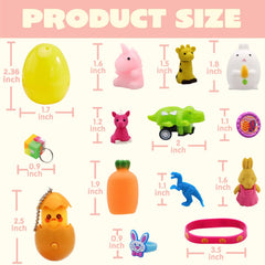 200Pcs 2.25in Prefilled Easter Eggs Bursting with Novelty Toys and Stickers