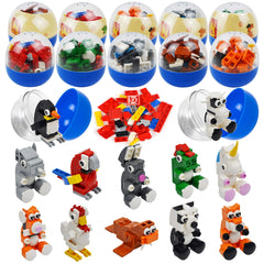 12Pcs Animal Building Blocks Prefilled Easter Eggs