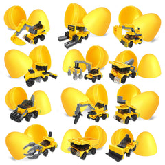12Pcs Building Block Vehicles Prefilled Easter Eggs