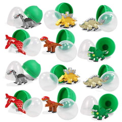 12Pcs Dinosaur Building Blocks Prefilled Easter Eggs 3.25in