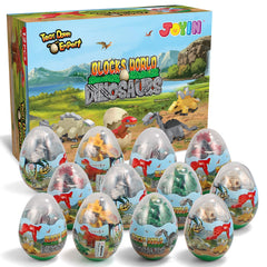 12Pcs Dinosaur Building Blocks Prefilled Easter Eggs 3.25in