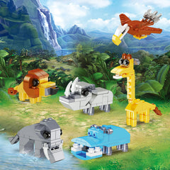 12Pcs Jungle Animal Building Blocks Prefilled Easter Eggs 3.25in