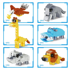 12Pcs Jungle Animal Building Blocks Prefilled Easter Eggs 3.25in