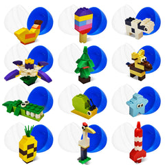 12Pcs Character Building Blocks Prefilled Easter Eggs