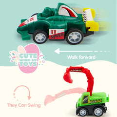 12Pcs Pull Back Cars 3.2in Prefilled Easter Eggs for Easter Egg Hunt
