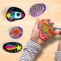 12 Rock Painting Kit- Glow in The Dark, 43 Pcs Arts and Crafts for Kids