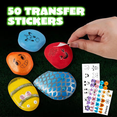 12 Rock Painting Kit- Glow in The Dark, 43 Pcs Arts and Crafts for Kids