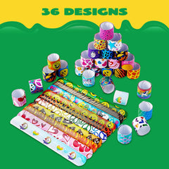 144 Pcs Slap Bracelets for Kids Bulk Wristbands with Animals