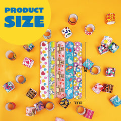 144 Pcs Slap Bracelets for Kids Bulk Wristbands with Animals
