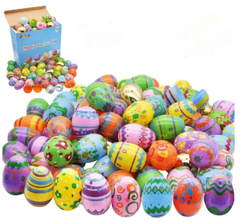 144Pcs Printed Colorful Easter Egg Shells 2.3in