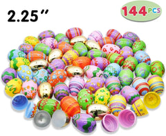 144Pcs Printed Colorful Easter Egg Shells 2.3in