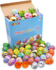 144Pcs Printed Colorful Easter Egg Shells 2.3in