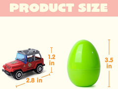 18Pcs Diecast Vehicles Prefilled Jumbo Easter Eggs 3.35in