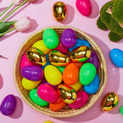 2.3in 494Pcs Easter Eggs + 6 Golden Eggs for Easter Hunt Classroom Prize Supplies Toy