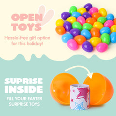 200Pcs 2.4in Toys and Stickers Prefilled Easter Eggs for Easter Egg Hunt