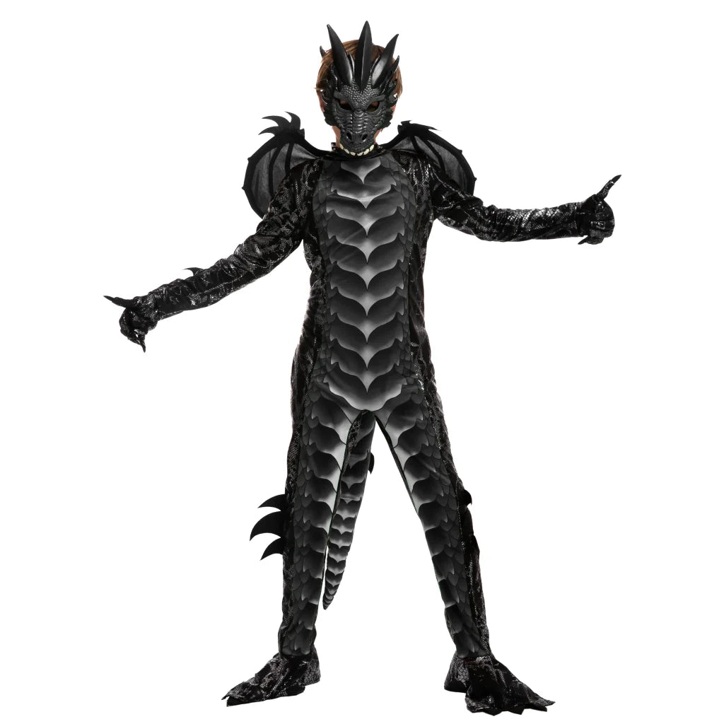 Child Boy Black Dragon Costume