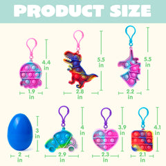 24Pcs Popping Keychain Toys Prefilled Easter Eggs