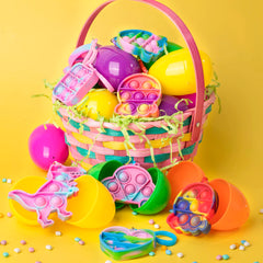 24Pcs Popping Keychain Toys Prefilled Easter Eggs