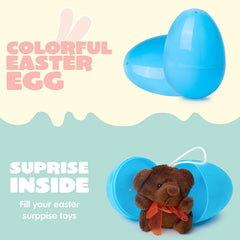 24Pcs 3.15in Mini Satiated Animal Plush Toys Prefilled Easter Eggs for Easter Egg Hunt