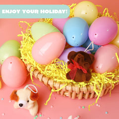 24Pcs 3.15in Mini Satiated Animal Plush Toys Prefilled Easter Eggs for Easter Egg Hunt