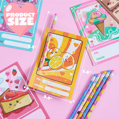 28 Packs Valentines Day Cards with Pencils for Kids-Classroom Exchange Gifts
