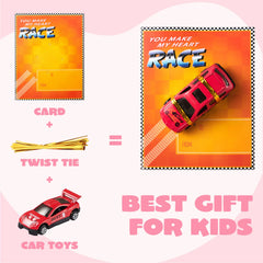 28Pcs Die-cast Racing Cars With Kids Valentines Cards Classroom Exchange