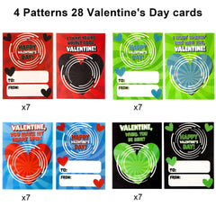 28Pcs Spinner with Valentines Day Cards for Kids-Classroom Exchange Gifts
