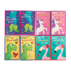 28Pcs Kids Valentines Cards With Glitter Flip Sequin Keychain-Classroom Exchange Gifts