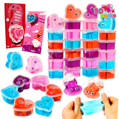 28Pcs Kids Valentines Cards with Heart Shaped Slime-Classroom Exchange Gifts