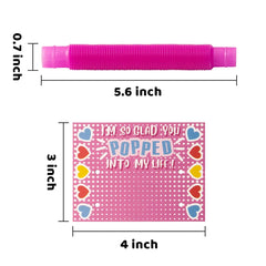 28Pcs Kids Valentines Cards with push bubble Tube-Classroom Exchange Gifts