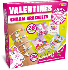 28Pcs Unicorn Kids Valentines Cards With Bracelets-Classroom Exchange Gifts