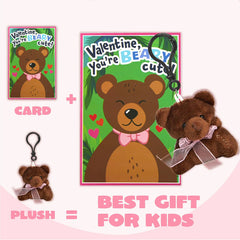 28Pcs Animal Plushies with Kids Valentines Cards for Classroom Gift Exchange