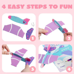 28Pcs Foam Airplanes with Valentines Day Cards for Kids-Classroom Exchange Gifts