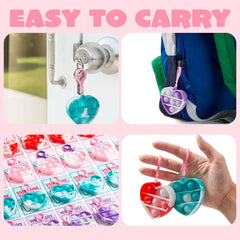 28Pcs Heart Shape push bubble with Valentines Day Cards for Kids-Classroom Exchange Gifts