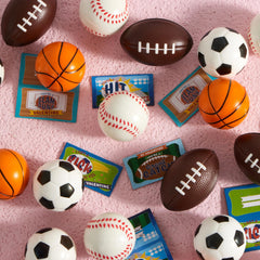 28Pcs Mini Sports Squeeze Balls with Kids Valentines Cards for Classroom Exchange