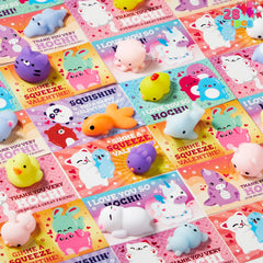 28Pcs Squishy Toys with Valentines Day Cards for Kids-Classroom Exchange Gifts