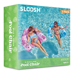 2 Pack Pool Chairs with Cup Holders,Blow up Floating Pool Floats Chair
