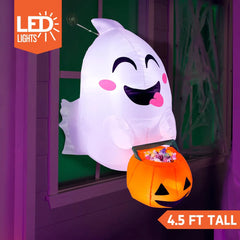 3.5ft Cute Ghost Holding Candy Basket Halloween Inflatable