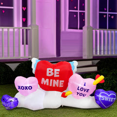 6 FT Long Valentines Day Inflatable Hearts Blow Up Valentines Yard Decor