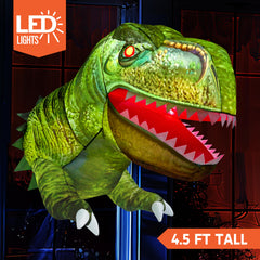 4.5 ft Tall Animated Dinosaur Window Breaker Inflatable Decoration