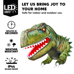 4.5 ft Tall Animated Dinosaur Window Breaker Inflatable Decoration