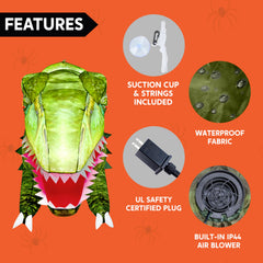 4.5 ft Tall Animated Dinosaur Window Breaker Inflatable Decoration